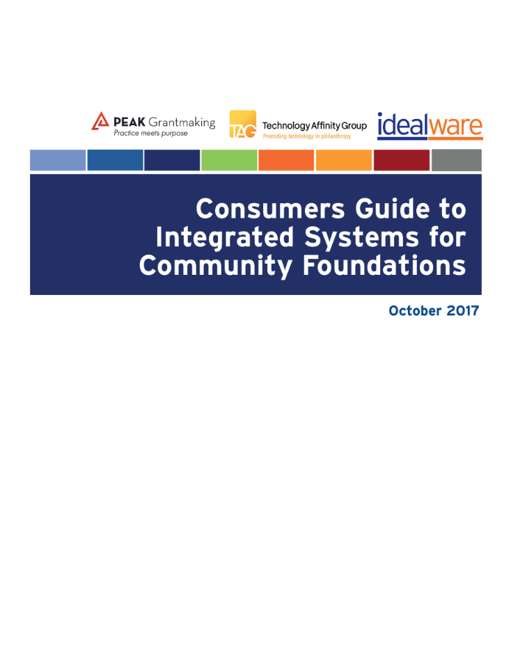 Consumers Guide to Integrated Systems for Community Foundations